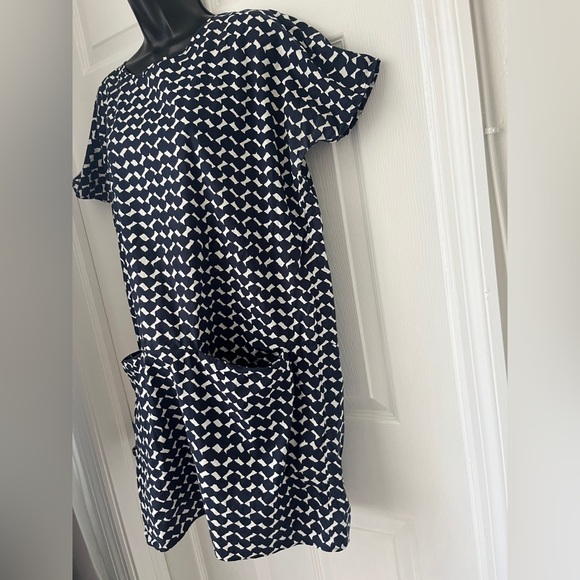 COS A-line Dress Lagenlook Geometric Print front pockets 100% Cotton sz XS - Picture 11 of 12